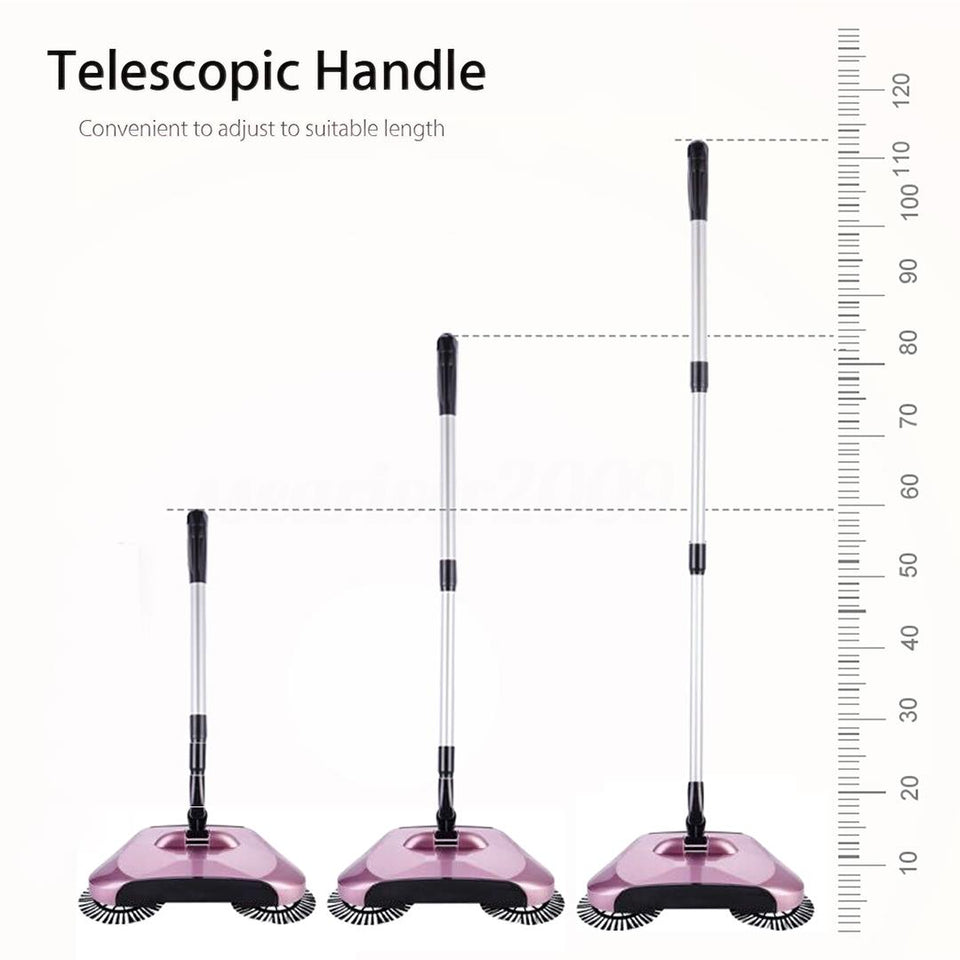 SOGA Auto Hand Push Sweeper Broom Household Cleaning Without Electricity Cleaner Mop Purple