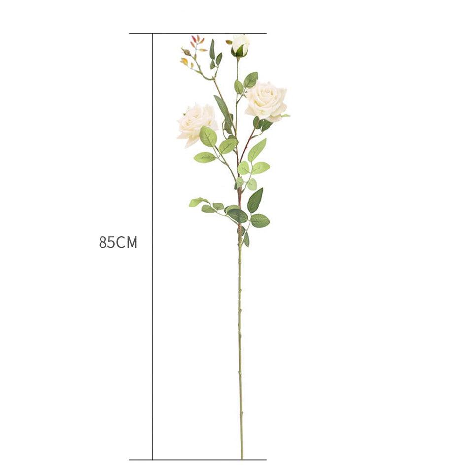 SOGA 67cm Purple Glass Tall Floor Vase & 12pcs White Artificial Fake Flower Set