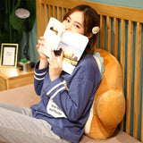 SOGA 2X 48cm Cute Face Toast Bread Cushion Stuffed Car Seat Plush Cartoon Back Support Pillow Home Decor