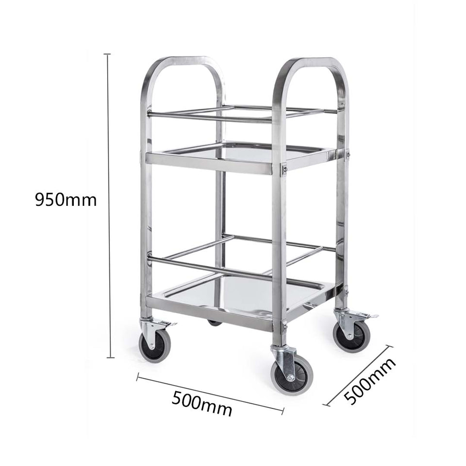 SOGA Stainless Steel Drink Wine Food Cart Trolley Commercial Kitchen Utility