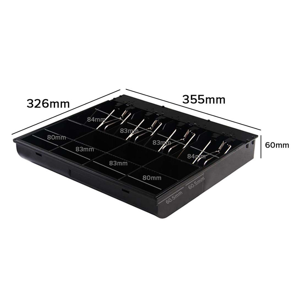 SOGA 2X Black Heavy Duty Cash Drawer Manual 4 Bills 8 Coins Cheque Slot Tray Pos 350