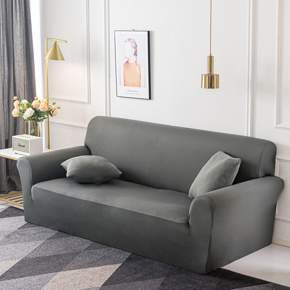 SOGA 1-Seater Grey Sofa Cover Couch Protector High Stretch Lounge Slipcover Home Decor