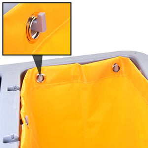 SOGA 3 Tier Multifunction Janitor Cleaning Waste Cart Trolley and Waterproof Bag with Lid