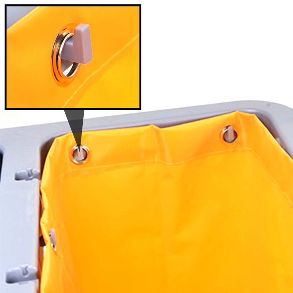 SOGA 3 Tier Multifunction Janitor Cleaning Waste Cart Trolley and Waterproof Bag with Lid