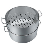 SOGA 2X Commercial 304 Stainless Steel Steamer With 2 Tiers Top Food Grade 35*22cm