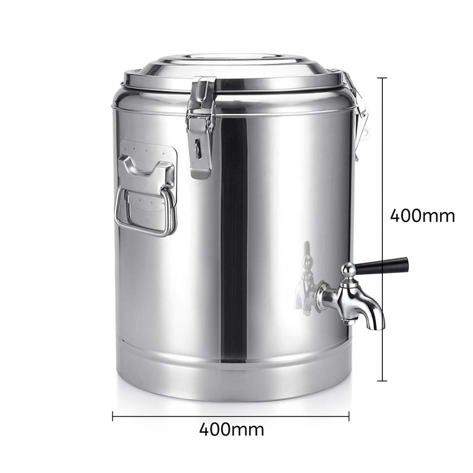 SOGA 2X 35L Stainless Steel Insulated Stock Pot Dispenser Hot & Cold Beverage Container With Tap