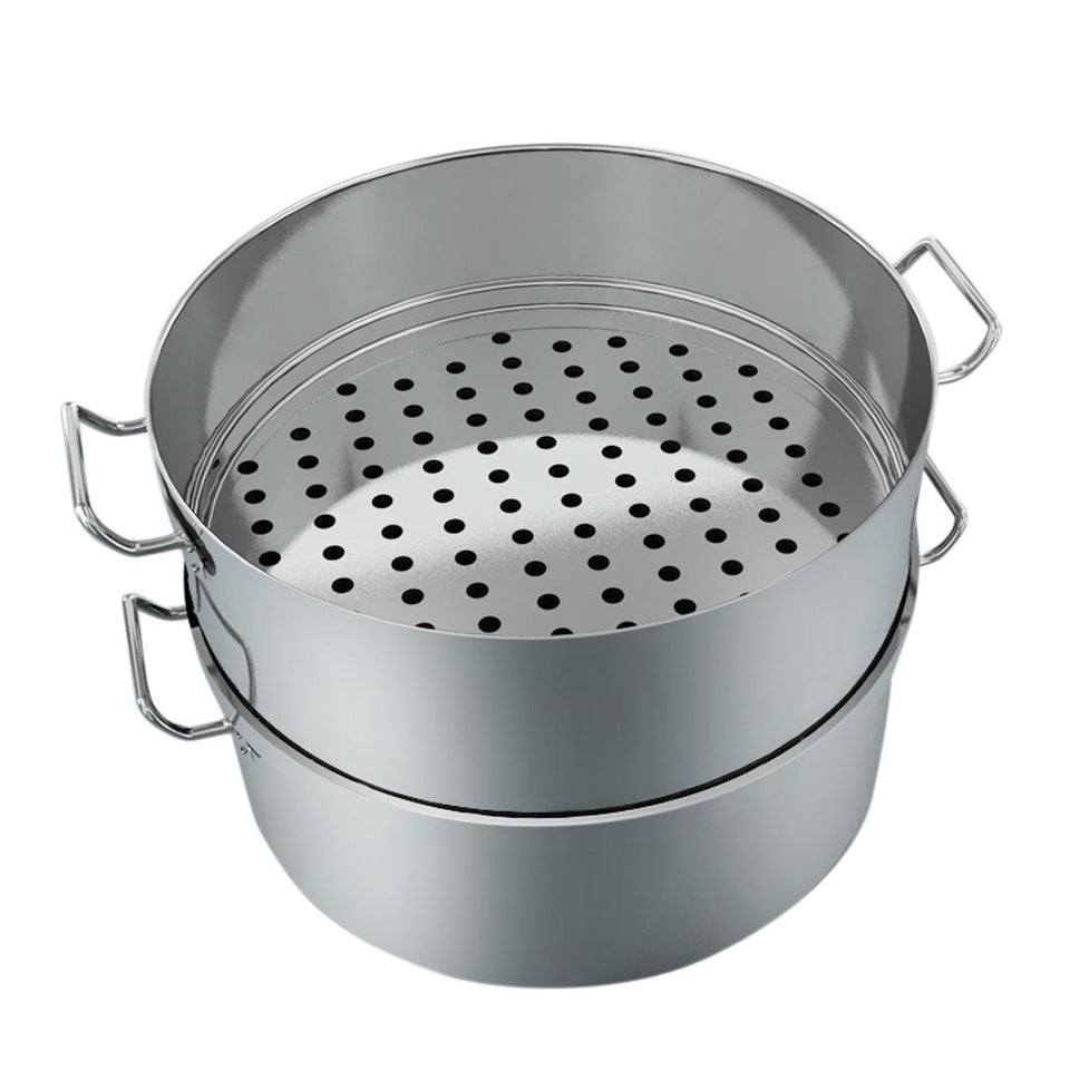 SOGA Commercial 304 Stainless Steel Steamer With 2 Tiers Top Food Grade 40*26cm