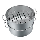 SOGA Commercial 304 Stainless Steel Steamer With 2 Tiers Top Food Grade 40*26cm