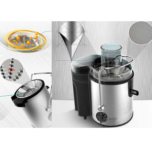SOGA 2X Juicer 400W Professional Stainless Steel Whole Fruit Vegetable Juice Extractor Diet Gold
