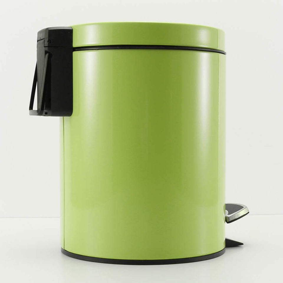 SOGA 4X Foot Pedal Stainless Steel Rubbish Recycling Garbage Waste Trash Bin Round 12L Green