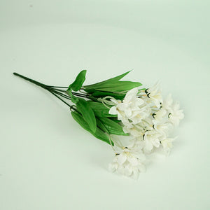 SOGA 10 Bunch Artificial Silk Lilium nanum 6 Heads Flower Fake Bridal Bouquet Table Decor White