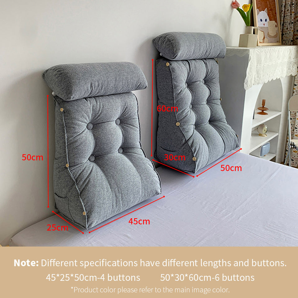 SOGA 2X 45cm Silver Triangular Wedge Lumbar Pillow Headboard Backrest Sofa Bed Cushion Home Decor