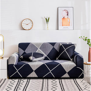SOGA 1-Seater Checkered Sofa Cover Couch Protector High Stretch Lounge Slipcover Home Decor