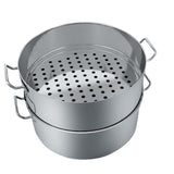 SOGA 2X Commercial 304 Stainless Steel Steamer With 2 Tiers Top Food Grade 50*30cm