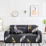 SOGA 4-Seater Feather Print Sofa Cover Couch Protector High Stretch Lounge Slipcover Home Decor