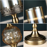 SOGA 2X 42cm Glass Candle Holder Candle Stand Glass/Metal