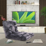 SOGA 4X Floor  Recliner Folding Lounge Sofa Futon Couch Folding Chair Cushion Grey