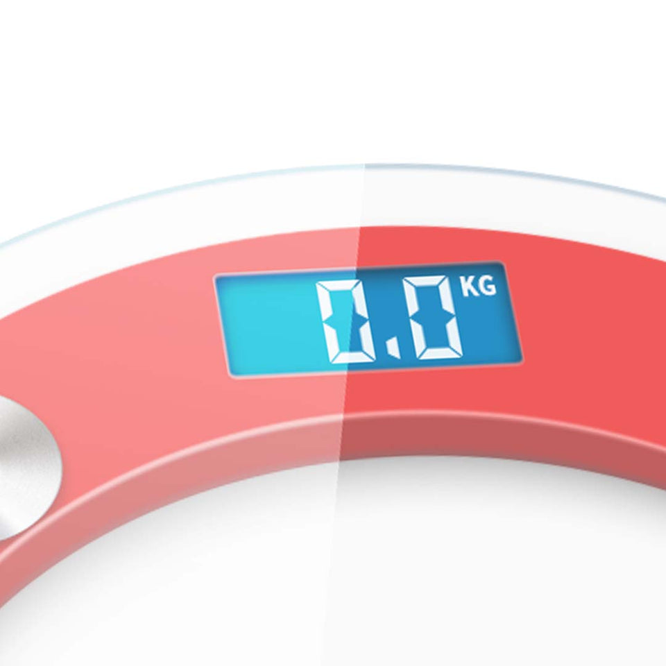 SOGA 2X 180kg Digital Fitness Weight Bathroom Gym Body Glass LCD Electronic Scale White/Red