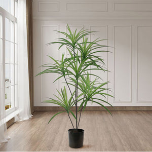 SOGA 120cm Artificial Natural Green Dracaena Dragon Tree Fake Tropical Indoor Plant Home Office Decor