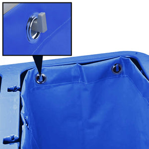 SOGA 2X 3 Tier Multifunction Janitor Cleaning Waste Cart Trolley and Waterproof Bag with Lid Blue