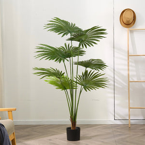 SOGA 150cm Artificial Natural Green Fan Palm Tree Fake Tropical Indoor Plant Home Office Decor