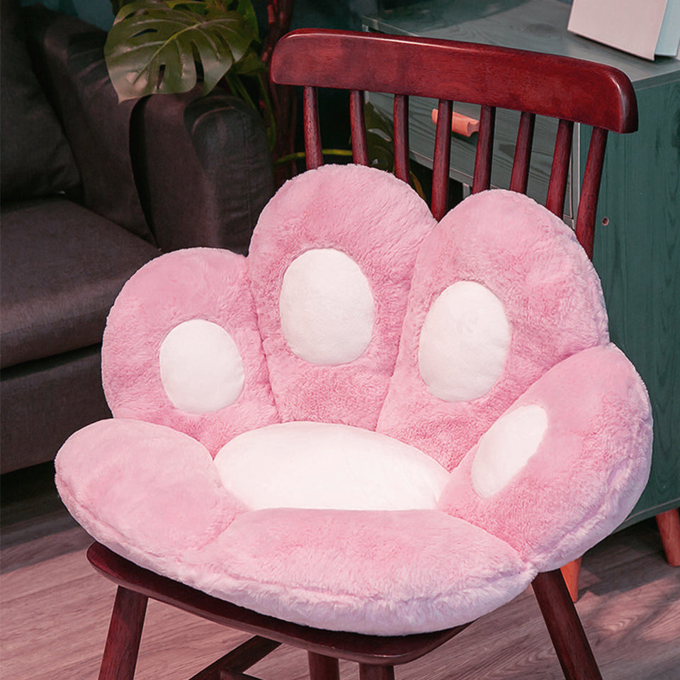 SOGA 2X 80cm Pink Paw Shape Cushion Warm Lazy Sofa Decorative Pillow Backseat Plush Mat Home Decor
