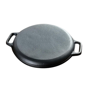 SOGA Cast Iron Frying Pan Skillet Coating Steak Sizzle Platter 35cm