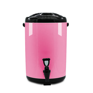 SOGA 8X 14L Stainless Steel Insulated Milk Tea Barrel Hot and Cold Beverage Dispenser Container with Faucet Pink