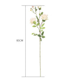 SOGA 85cm Clear Glass Tall Floor Vase with 12pcs White Artificial Fake Flower Set