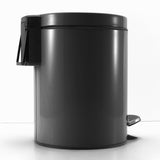 SOGA 4X Foot Pedal Stainless Steel Rubbish Recycling Garbage Waste Trash Bin Round 12L Black