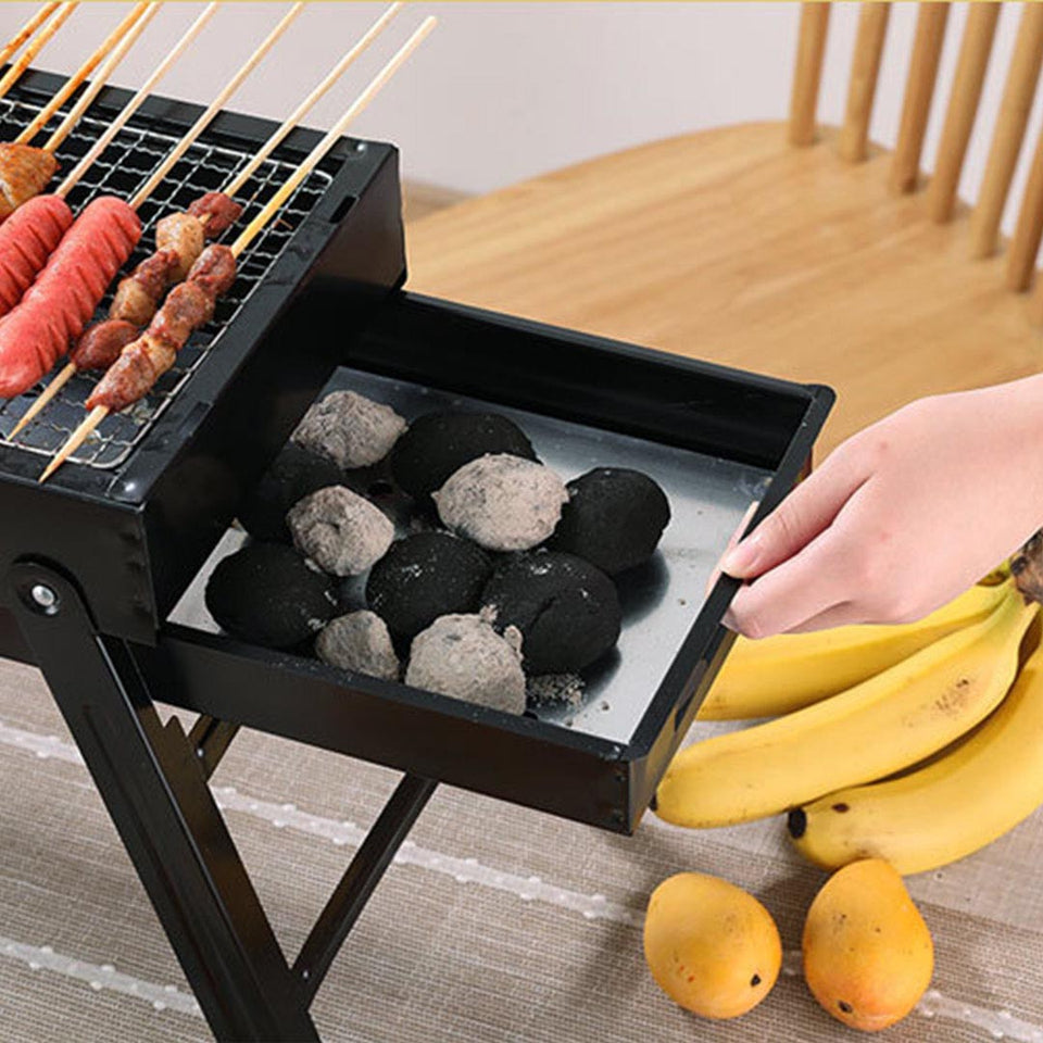SOGA 60cm Portable Folding Thick Box-Type Charcoal Grill for Outdoor BBQ Camping