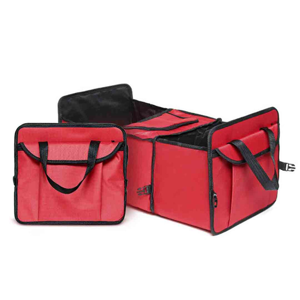 SOGA 2X Car Portable Storage Box Waterproof Oxford Cloth Multifunction Organizer Red