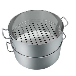 SOGA Commercial 304 Stainless Steel Steamer With 2 Tiers Top Food Grade 28*18cm