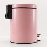 SOGA Foot Pedal Stainless Steel Rubbish Recycling Garbage Waste Trash Bin Round 7L Pink
