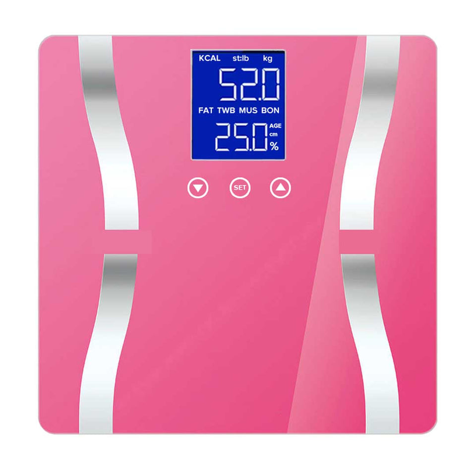 SOGA 2X Glass LCD Digital Body Fat Scale Bathroom Electronic Gym Water Weighing Scales White
