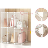 SOGA 2X 3 Tier Multifunctional PP Plastic Bag Box Portable Cubby DIY Storage Shelves Stackable Handbag Purse Organiser