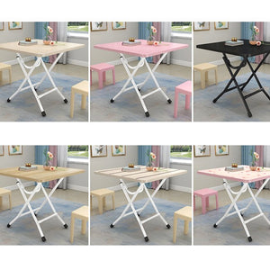 SOGA 2X White Portable Square Table Standing Legs Foldable Furniture Home Decor