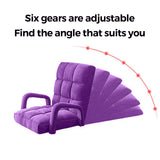 SOGA 4X Foldable Lounge Cushion Adjustable Floor Lazy Recliner Chair with Armrest Purple
