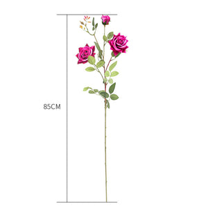 SOGA 85cm Clear Glass Tall Floor Vase with 12pcs Artificial Fake Flower Set