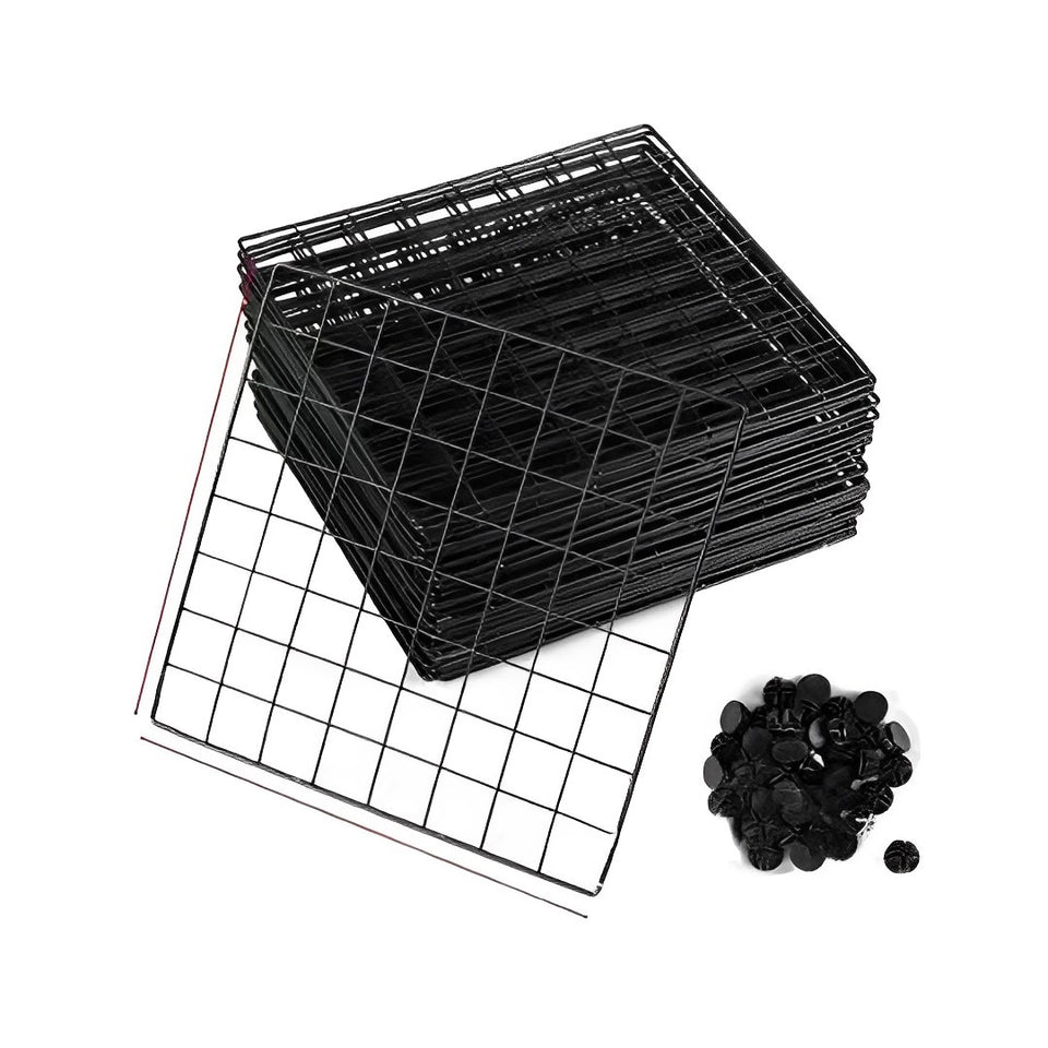 SOGA 2X Black Portable 9-Cube Storage Organiser Foldable DIY Modular Grid Space Saving Shelf