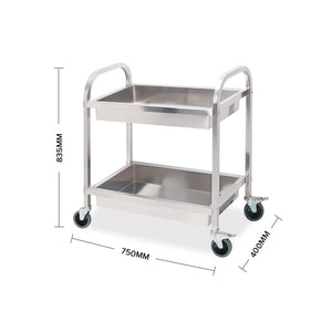 SOGA 2X 3 Tier Square Food Waste Cart Trolley Five Buckets Kitchen Utility 82x43x92cm