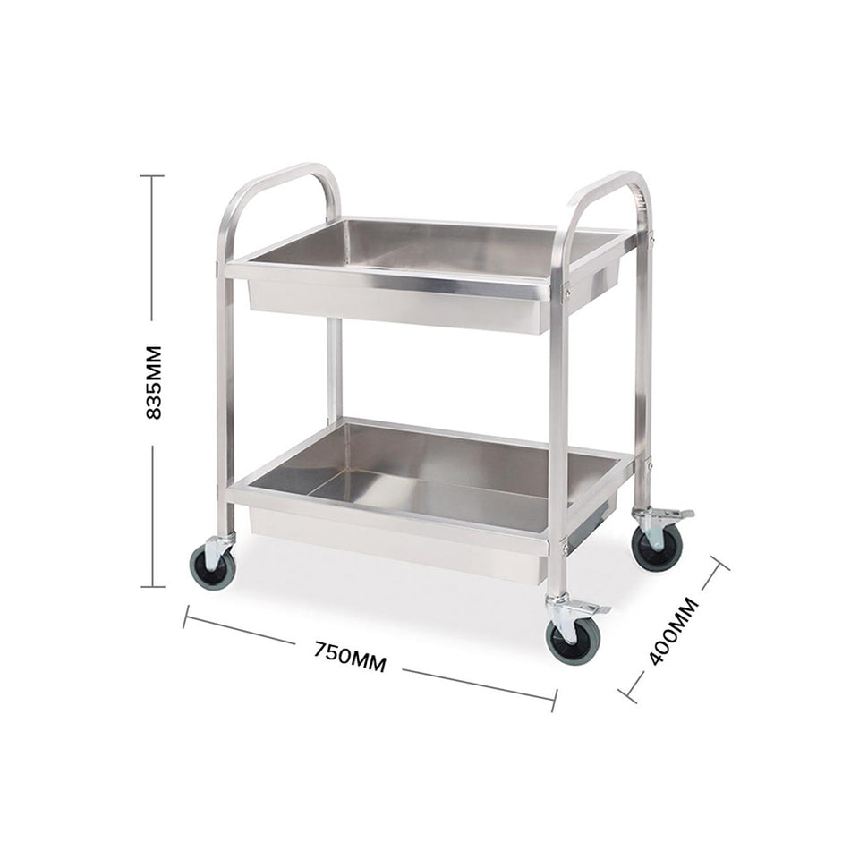 SOGA 2X 3 Tier Square Food Waste Cart Trolley Five Buckets Kitchen Utility 82x43x92cm