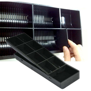 SOGA 2X 4 Bills 8 Coins Spare Cash Tray Black Heavy Duty