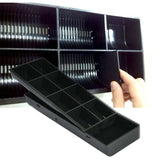 SOGA 2X 4 Bills 8 Coins Spare Cash Tray Black Heavy Duty