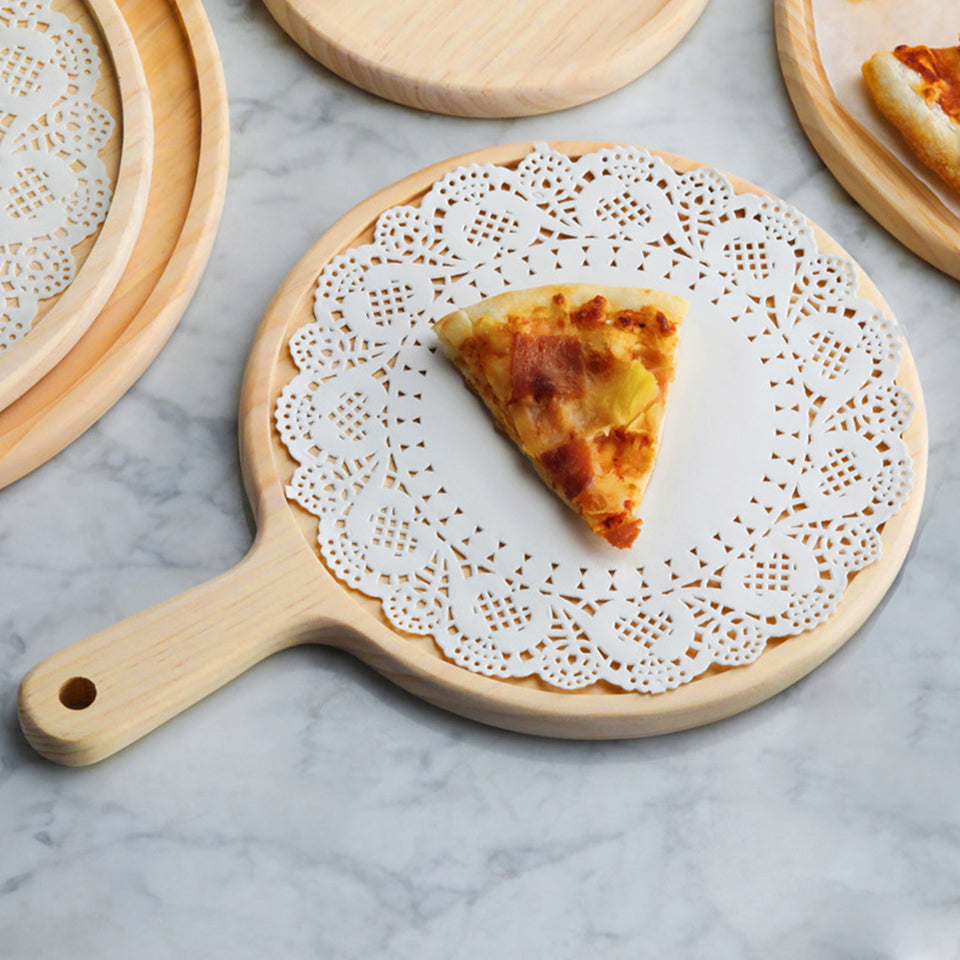 SOGA 2X 6 inch Round Premium Wooden Pine Food Serving Tray Charcuterie Board Paddle Home Decor