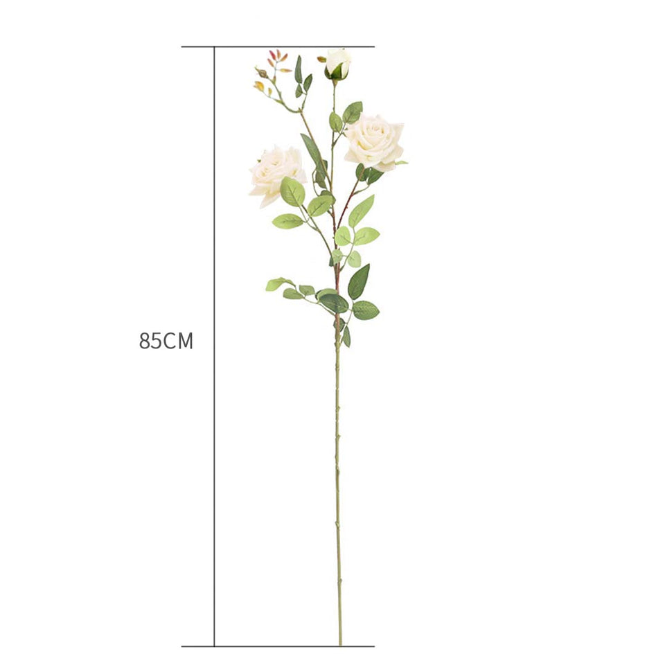 SOGA 85cm Green Glass Tall Floor Vase and 12pcs White Artificial Fake Flower Set
