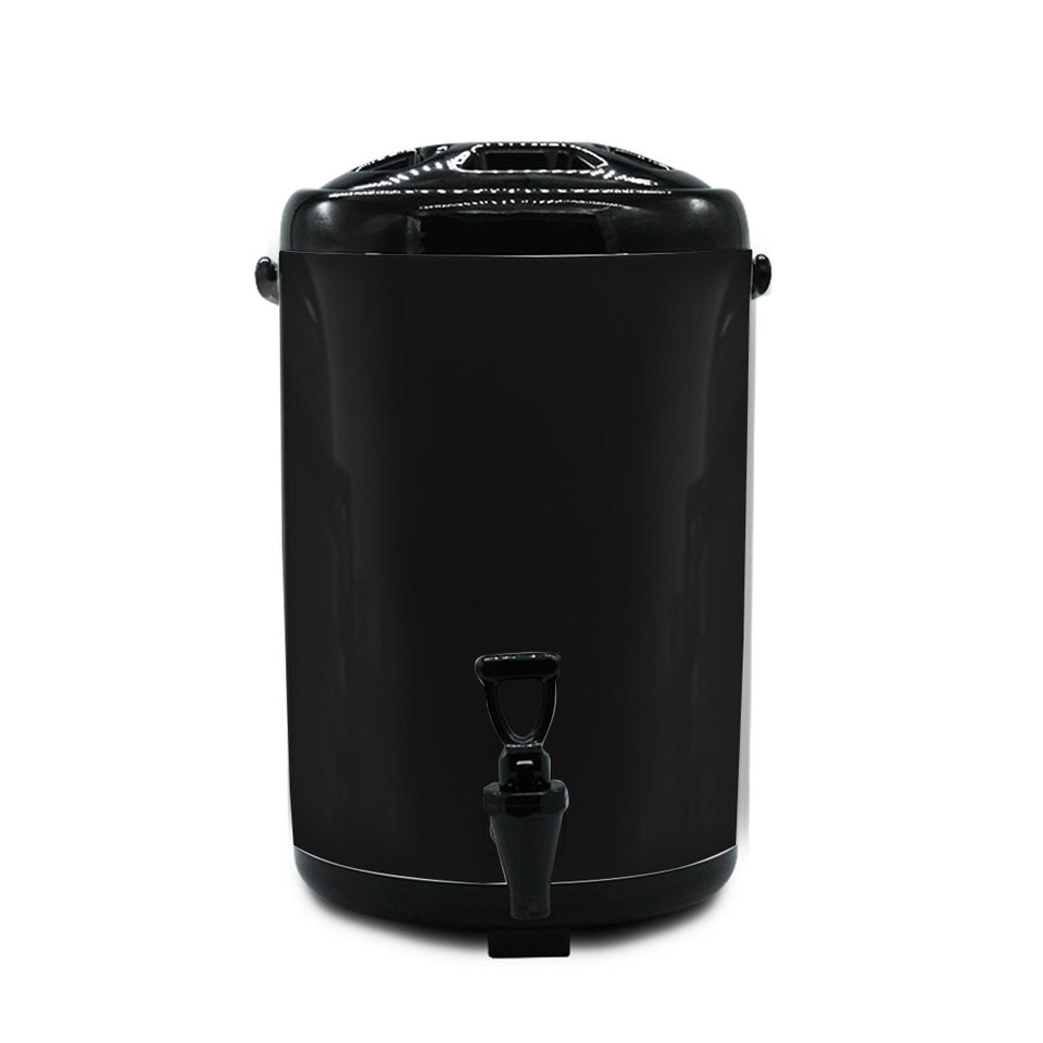 SOGA 4X 16L Stainless Steel Insulated Milk Tea Barrel Hot and Cold Beverage Dispenser Container with Faucet Black