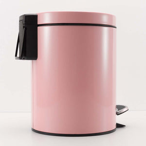 SOGA 4X Foot Pedal Stainless Steel Rubbish Recycling Garbage Waste Trash Bin Round 7L Pink