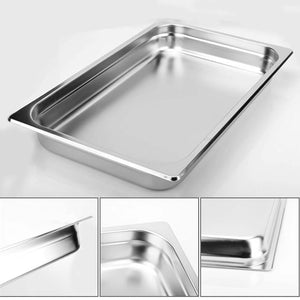 SOGA 12X Gastronorm GN Pan Full Size 1/1 GN Pan 10cm Deep Stainless Steel Tray With Lid