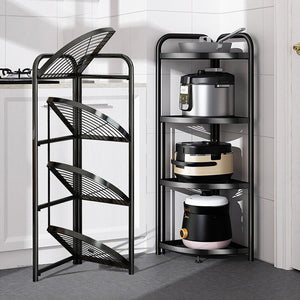 SOGA 2X 4 Tier Steel Triangular Corner Stand Portable Storage Organize